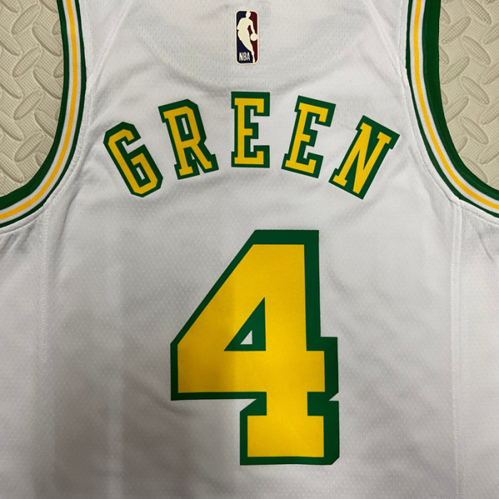 22-23 ROCKETS GREEN #4 White Top Quality Hot Pressing NBA Jersey (Retro Logo)