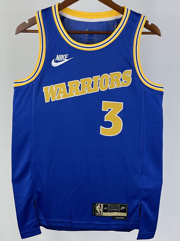 22-23 WARRIORS PAUL #3 Blue Top Quality Hot Pressing NBA Jersey (Retro Logo)