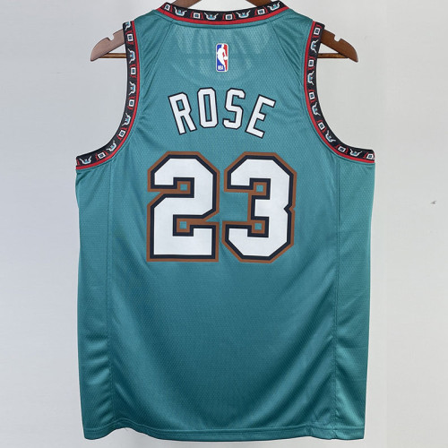 Grizzlies ROSE #23 Blue Top Quality Hot Pressing NBA Jersey
