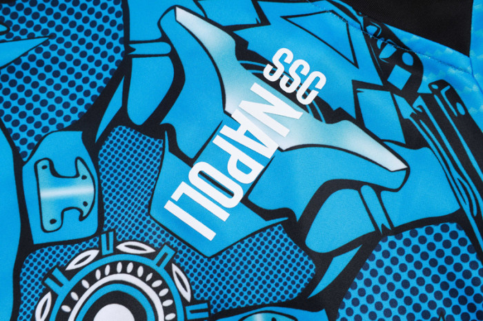 25-26 Napoli Blue Kids Half Pull Tracksuit #E25152(童装)(半拉链)