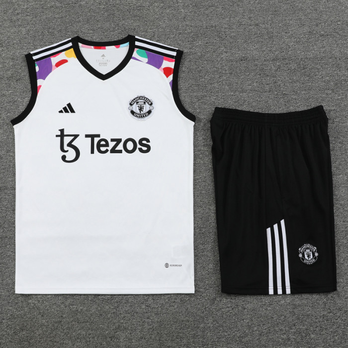 24-25 Man Utd White Tank top and shorts suit
