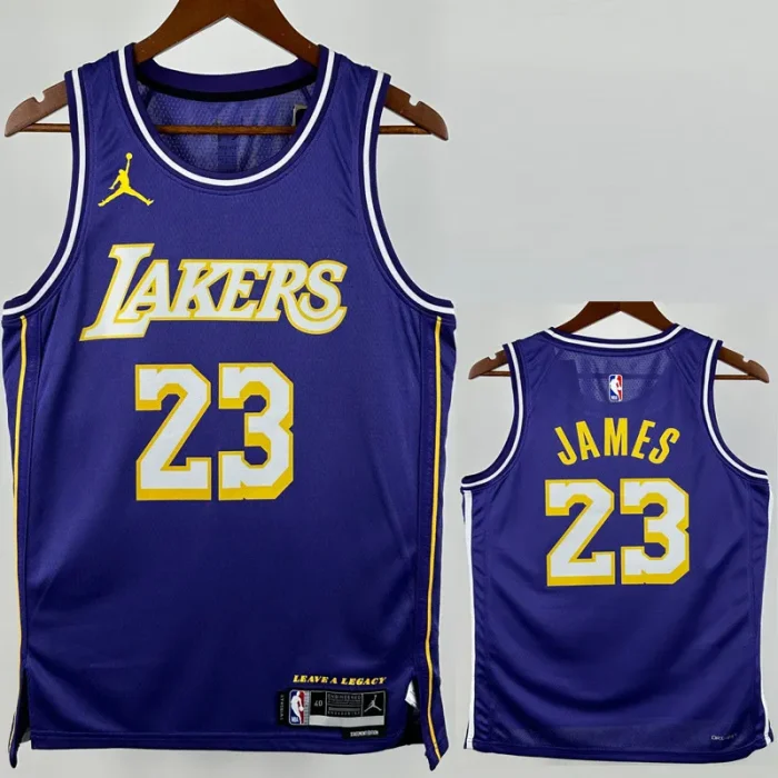2025-26 Lakers JAMES #23 Purple Top Quality Hot Pressing NBA Jersey (Trapeze Edition) 飞人版
