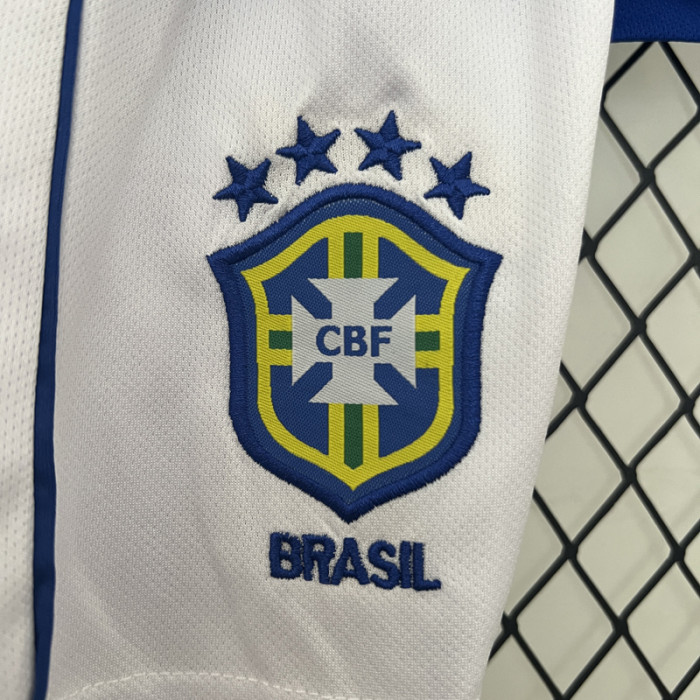 2002 Brazil Away Kids Retro Soccer Jersey