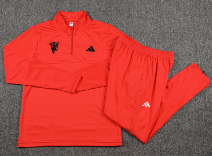 24-25 Man Utd Red Half Pull Tracksuit (半拉链)