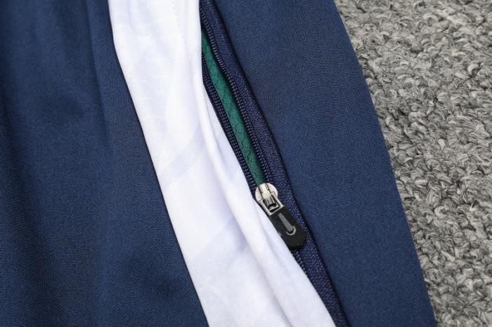 2024 AD Navy blue Kids Half Pull Tracksuit (童装)(半拉链)