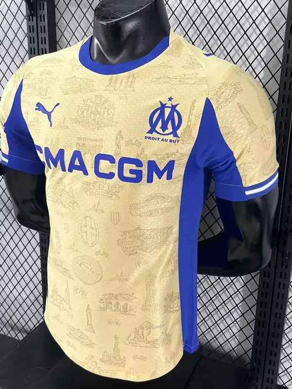 25-26 Marseille Earthy Yellow Player Version Soccer Jersey