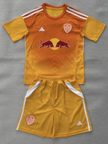 25-26 Leeds United Orange GoalKeeper Kids Soccer Jersey