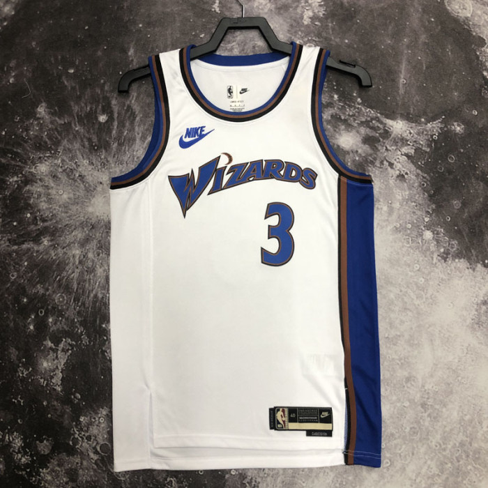 22-23 Wizards BEAL #3 White Top Quality Hot Pressing NBA Jersey (Retro Logo)