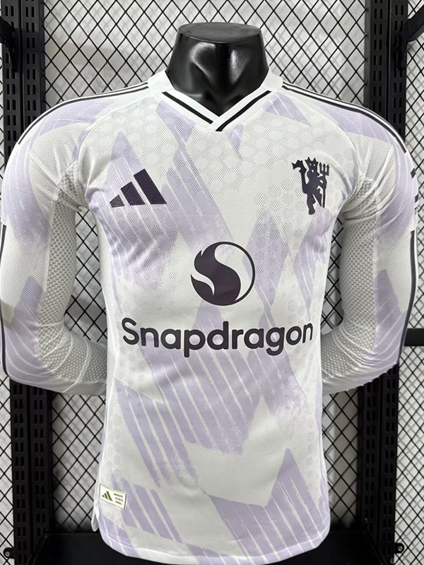 2025-26 Man Utd Away Long Sleeve Player Version Soccer Jersey(长袖球员)