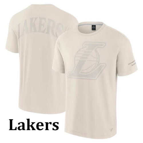 24-25 Lakers Milky White High Quality Casual T-Shirt