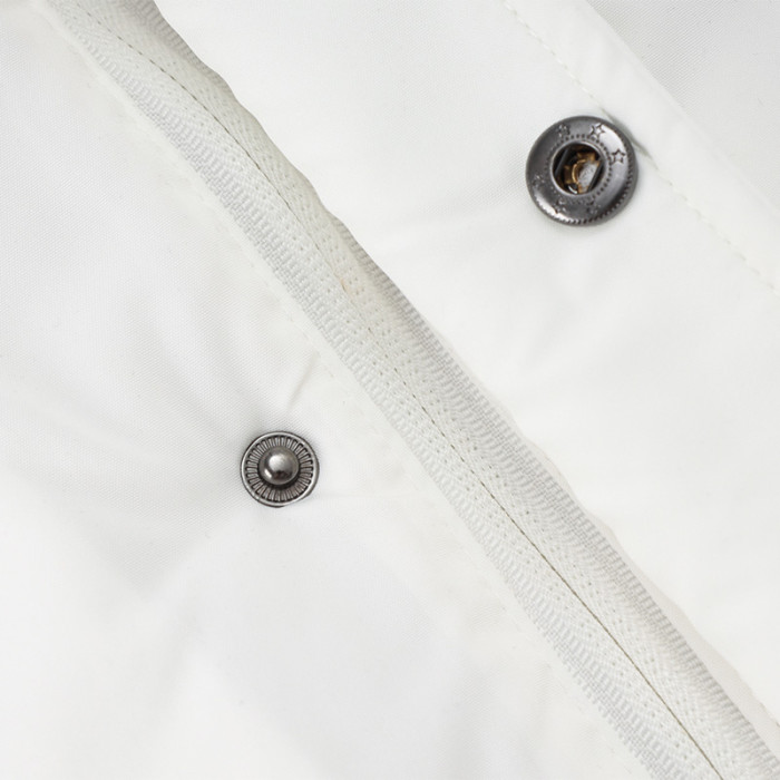 24-25 Cruzeiro White Hooded Windbreaker Fabric Cotton Coat #G213