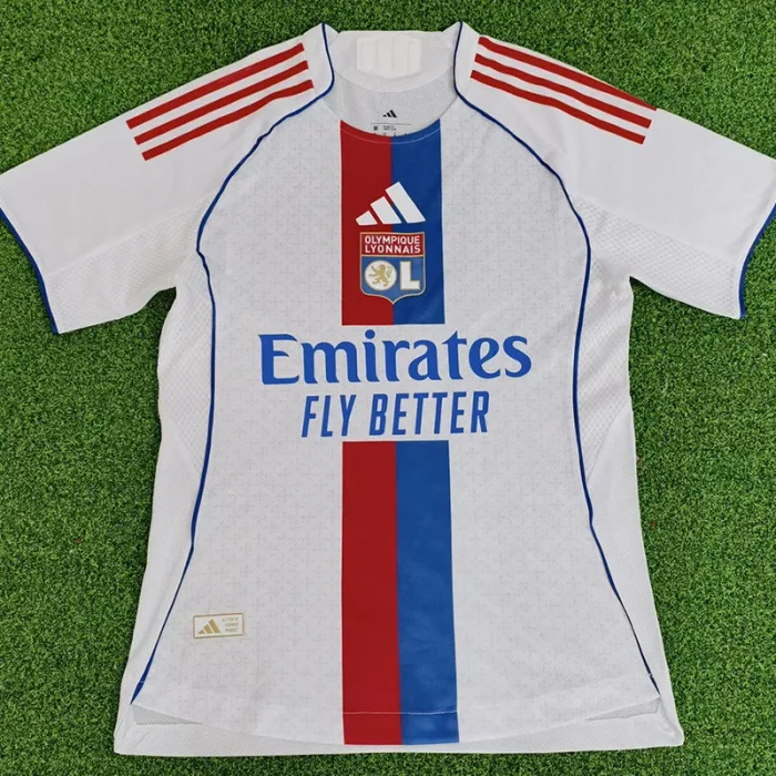 2025-26 Lyon Home Player Version Soccer Jersey