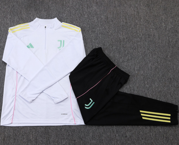 2025-26 JUV White Kids Half Pull Tracksuit #E25117(童)(半拉链)