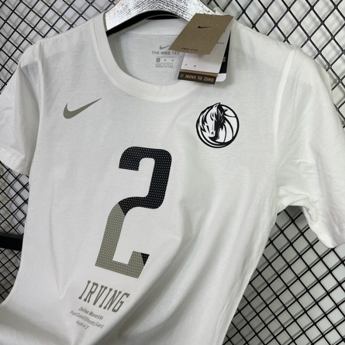 T140 Dallas Mavericks IRVING #2 White High Quality Casual T-Shirt