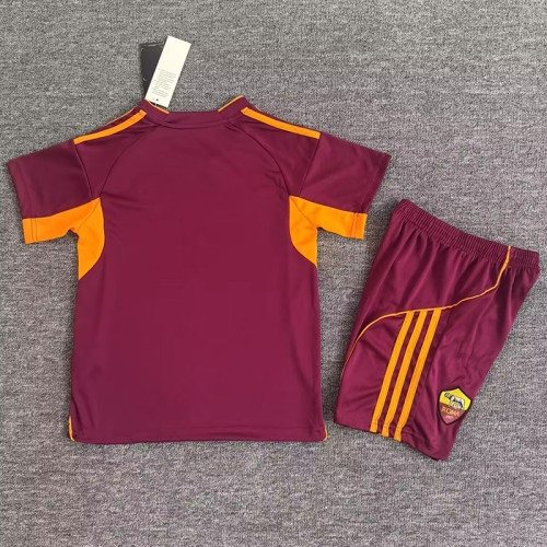 2025-26 Roma Home Kids Soccer Jersey