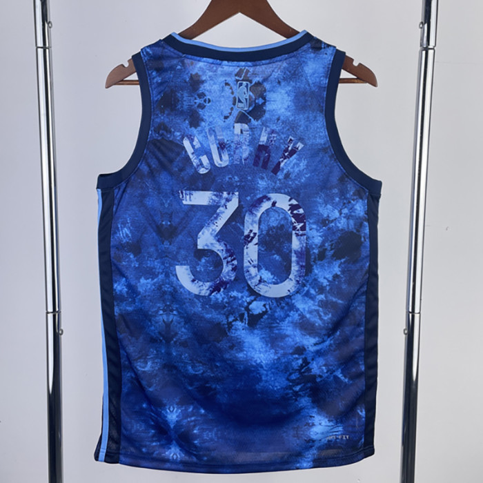 22-23 WARRIORS CURRY #30 Blue Glory Edition Top Quality Hot Pressing NBA Jersey (V领) 荣耀版