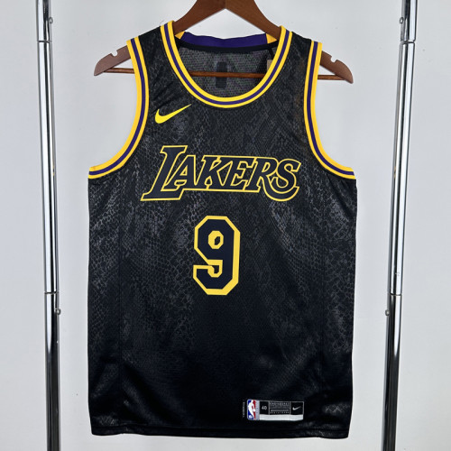 Lakers JAMES JR. #9 Black Top Quality Hot Pressing NBA Jersey(蛇纹)
