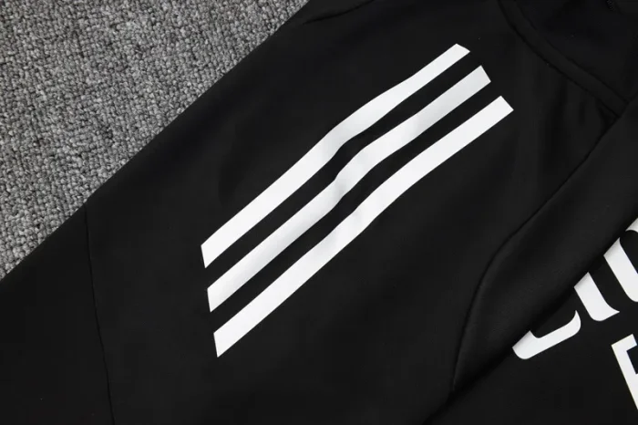 2025-26 RMA Black Kids Half Pull Tracksuit #E2511(童装)(半拉链)