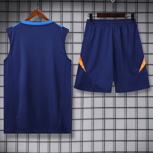 2024 AD Royal blue Tank top and shorts suit