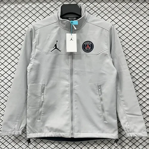 2025-26 PSG Jordan Gray Outdoor Jackets #RK901软料