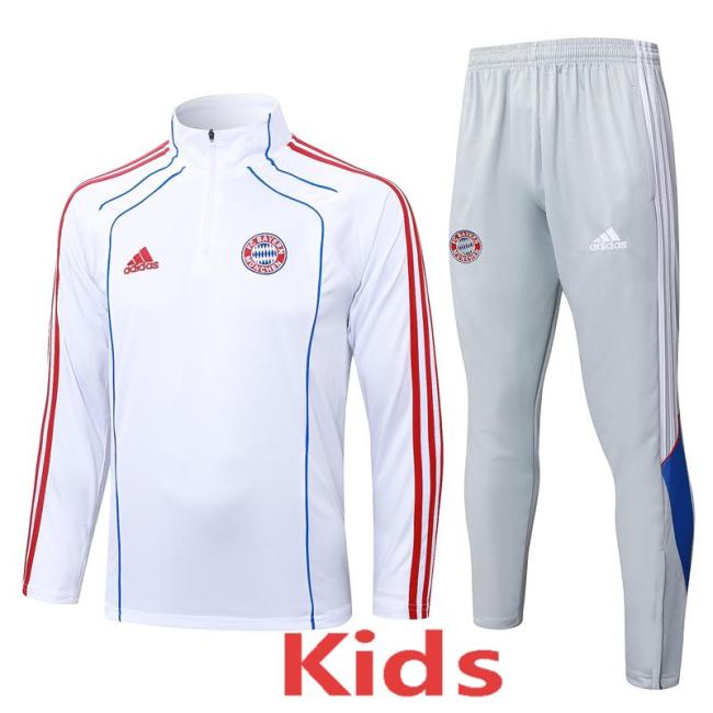 2025-26 Bayern White Kids Half Pull Tracksuit#E25109(童装)(半拉链)