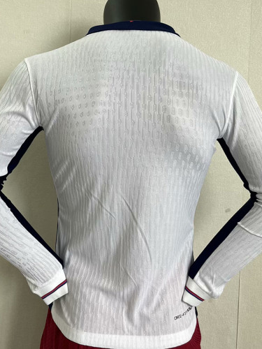 24-25 England Home Long Sleeve Player Version Soccer Jersey (长袖球员)