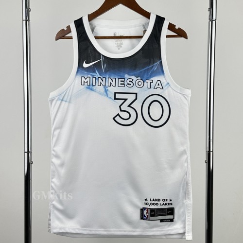 24-25 Timberwolves RANDLE #30 White City Edition Top Quality Hot Pressing NBA Jersey