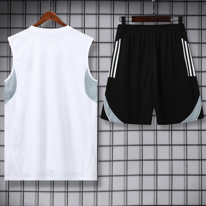 2025-26 RMA White Tank top and shorts suit