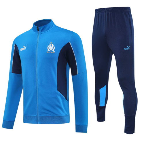 2025-26 Marseille Fancy blue Jacket Tracksuit