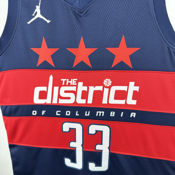 24-25 Wizards KUZMA #33 Royal Blue Top Quality Hot Pressing NBA Jersey (Trapeze Edition)飞人版