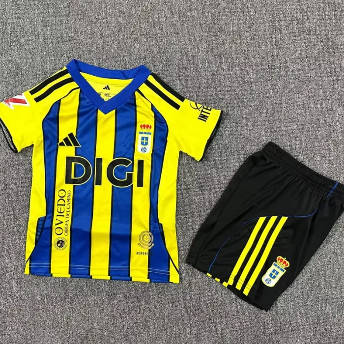 2025-26 Real Oviedo Away Kids Soccer Jersey