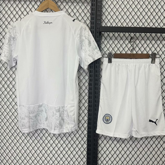 25-26 Man City Away Kids Soccer Jersey