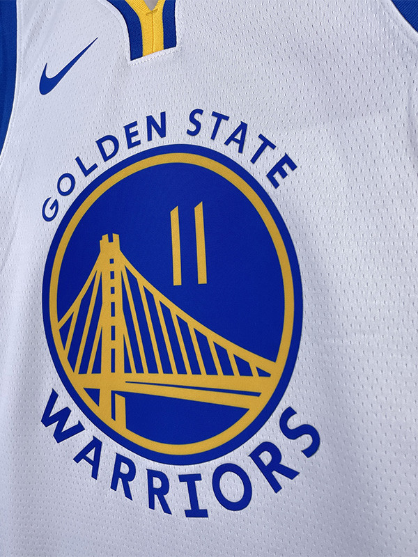 22-23 WARRIORS THOMPSON #11 White Top Quality Hot Pressing NBA Jersey (V领)