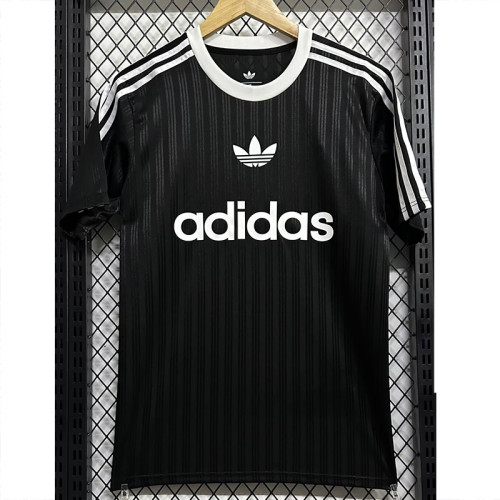 2025 AD Casual Black Fans Training shirts *三叶草