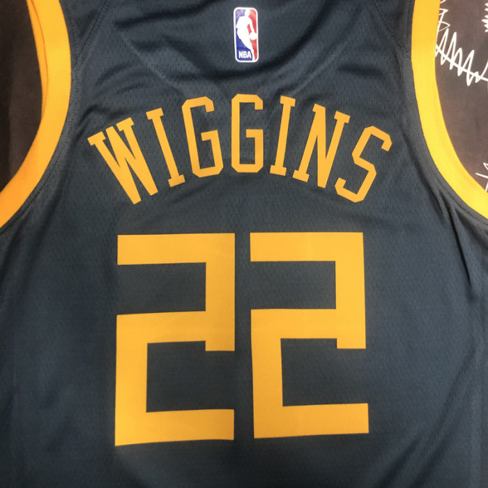 2018 WARRIORS WIGGINS #22 Black Gray Top Quality Hot Pressing NBA Jersey