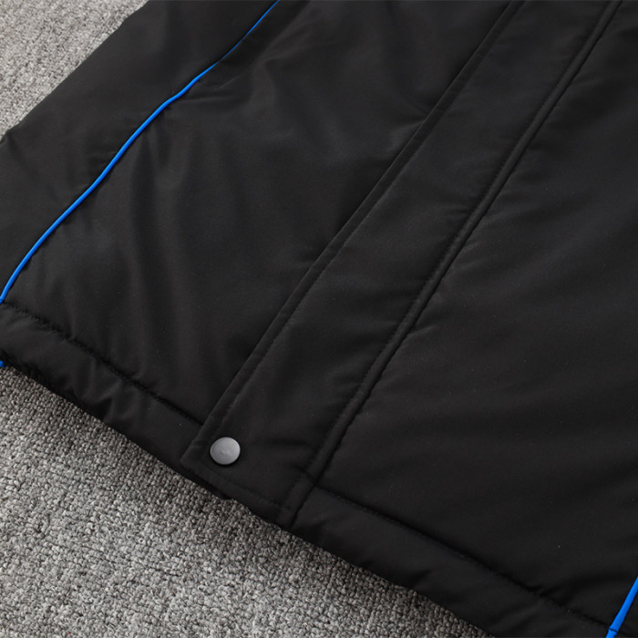 24-25 Flamengo Black Hooded Windbreaker Fabric Cotton Coat #G207