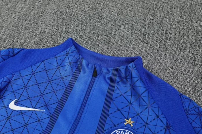 2025-26 PSG Fancy blue Half Pull Tracksuit (半拉链)