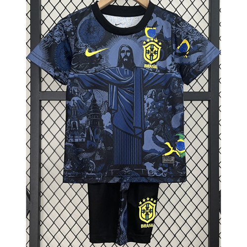 24-25 Brazil Blue Special Edition Kids Soccer Jersey *耶稣蓝色