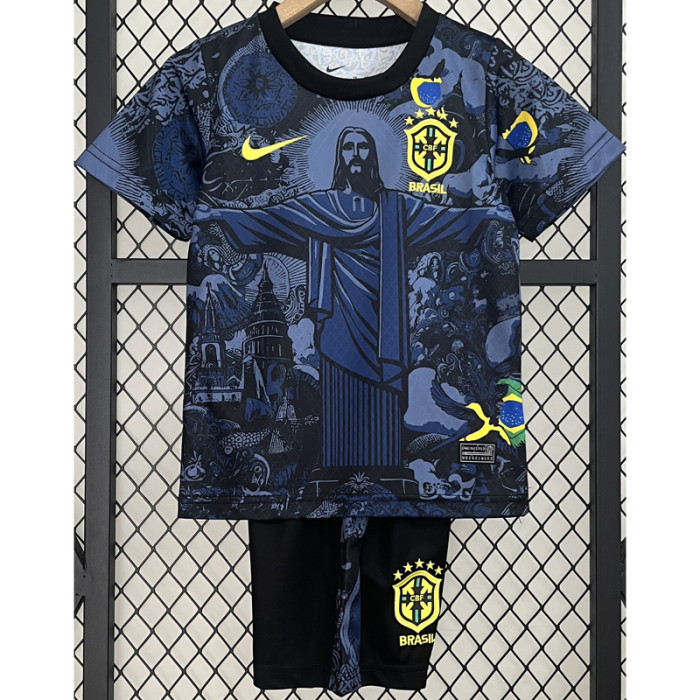 24-25 Brazil Blue Special Edition Kids Soccer Jersey *耶稣蓝色