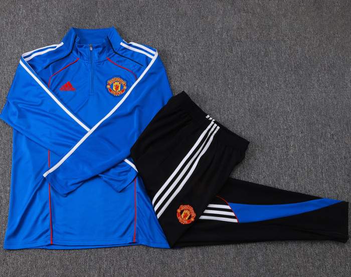 2025-26 Man Utd Fancy blue Kids Half Pull Tracksuit#E25102(童装)(半拉链)
