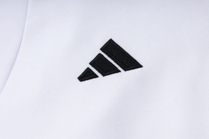 24-25 Germany White Hoodie Half Pull Tracksuit #F595半拉连帽