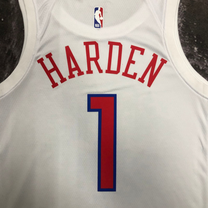 22-23 76ERS HARDEN #1 White City Edition Top Quality Hot Pressing NBA Jersey