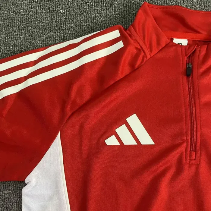 25-26 Sevilla Red Half Pull Tracksuit (Pants Have Pocket)