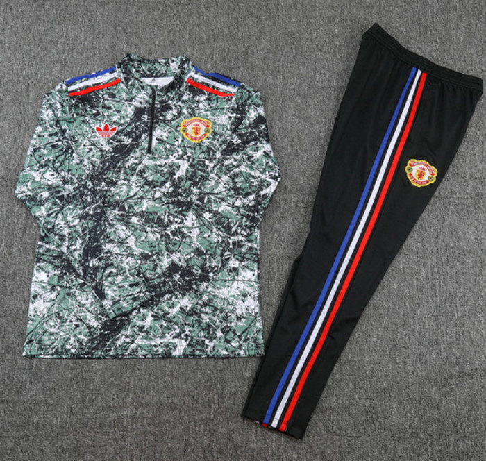 24-25 Man Utd Green Half Pull Tracksuit (半拉链)
