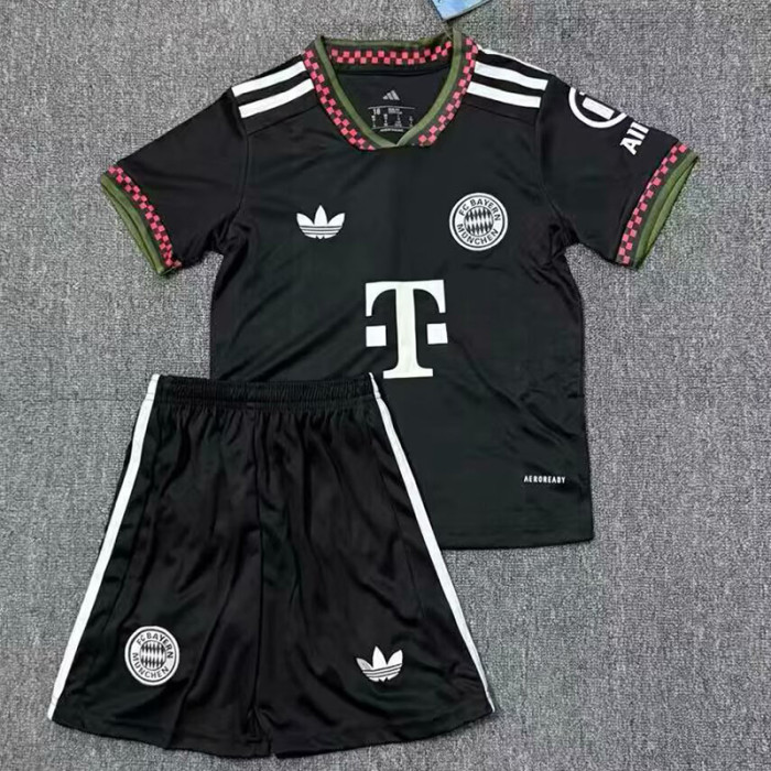25-26 Bayern Black Kids Soccer Jersey