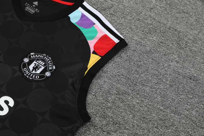 24-25 Man Utd Black Tank top and shorts suit