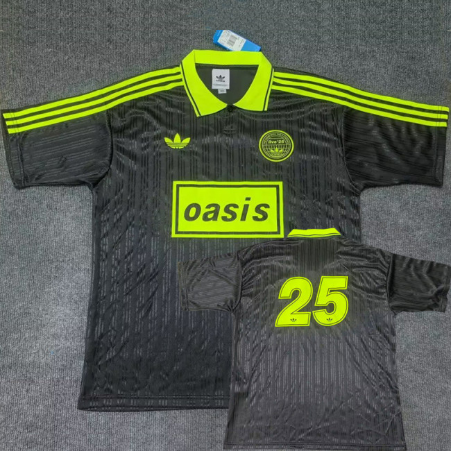 2025 Ad Oasis Joint Edition #25 Black Polo Short Sleeve(绿边)