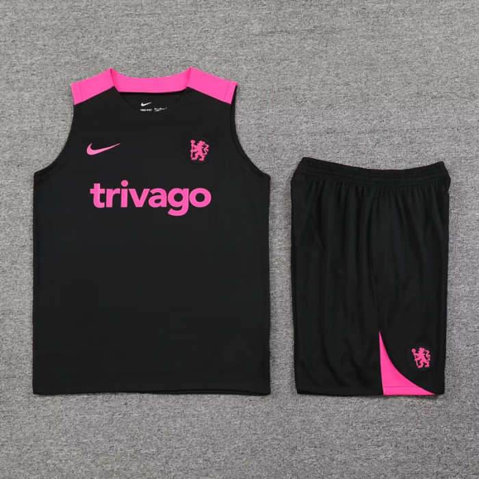 24-25 CHE Black Tank top and shorts suit