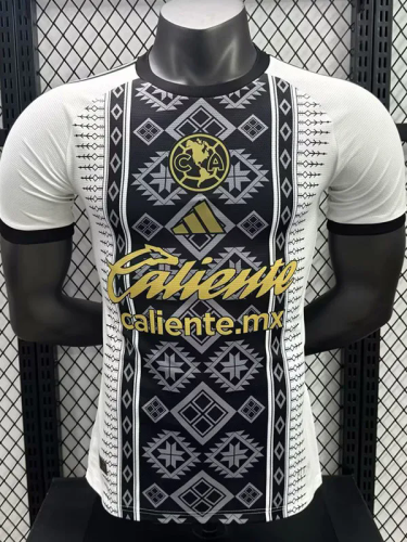 25-26 Club America White Black Player Version Soccer Jersey