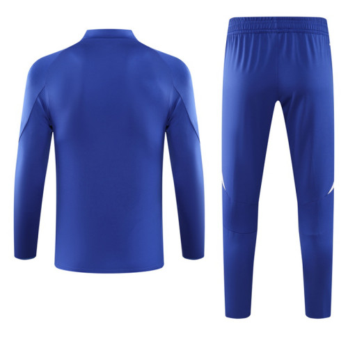 2024 AD Blue Kids Half Pull Tracksuit (童装)(半拉链)